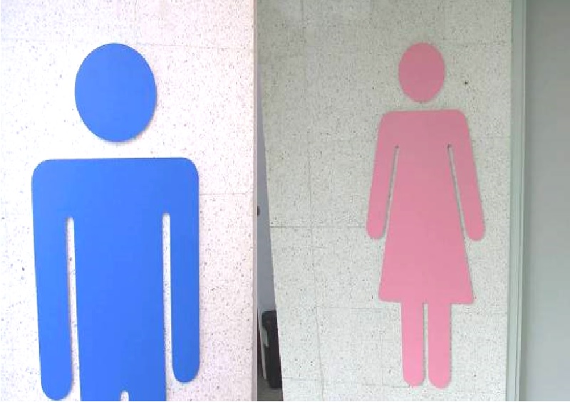 big male and female washroom symbols