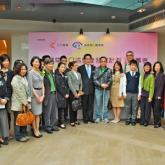 Mr Gregory So took a group photo with a number of visually impaired audience and audio description trainees