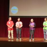 Mei and Lan, the two visually impaired members, shared experience encountered in daily shopping on stage.