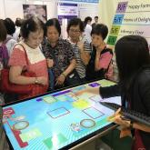 Visitors played the smart table game