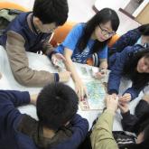 the sighted and visually impaired played board game together