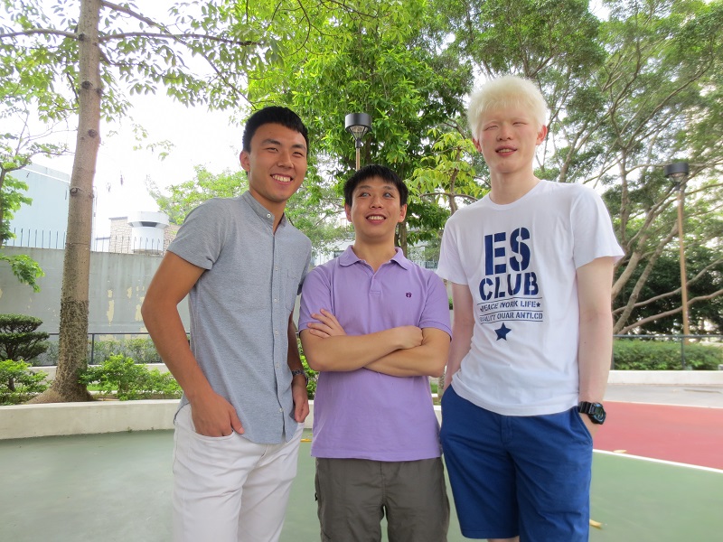 Three visually impaired boys