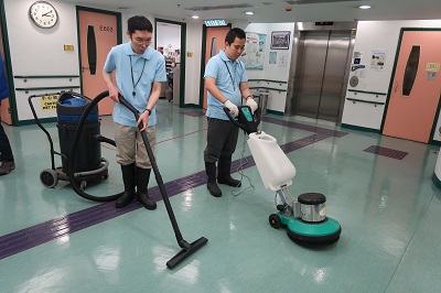 Hung is receiving training of venue cleaning