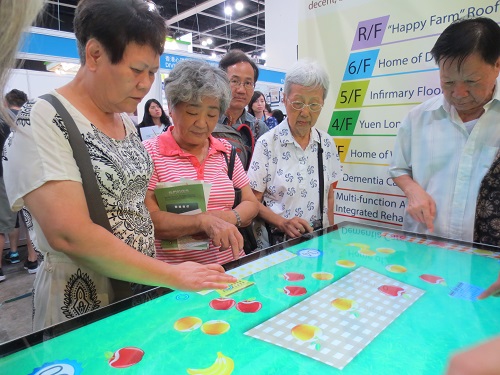 Visitors played the smart table game