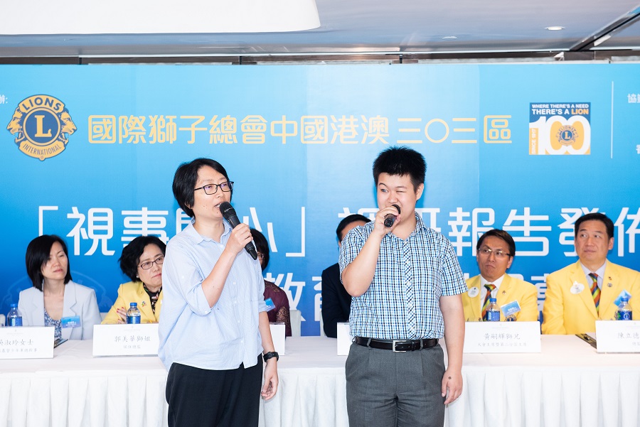 Visually impaired persons Winnie (left) and Merrick (right) shared the difficulties they faced in daily life and work place