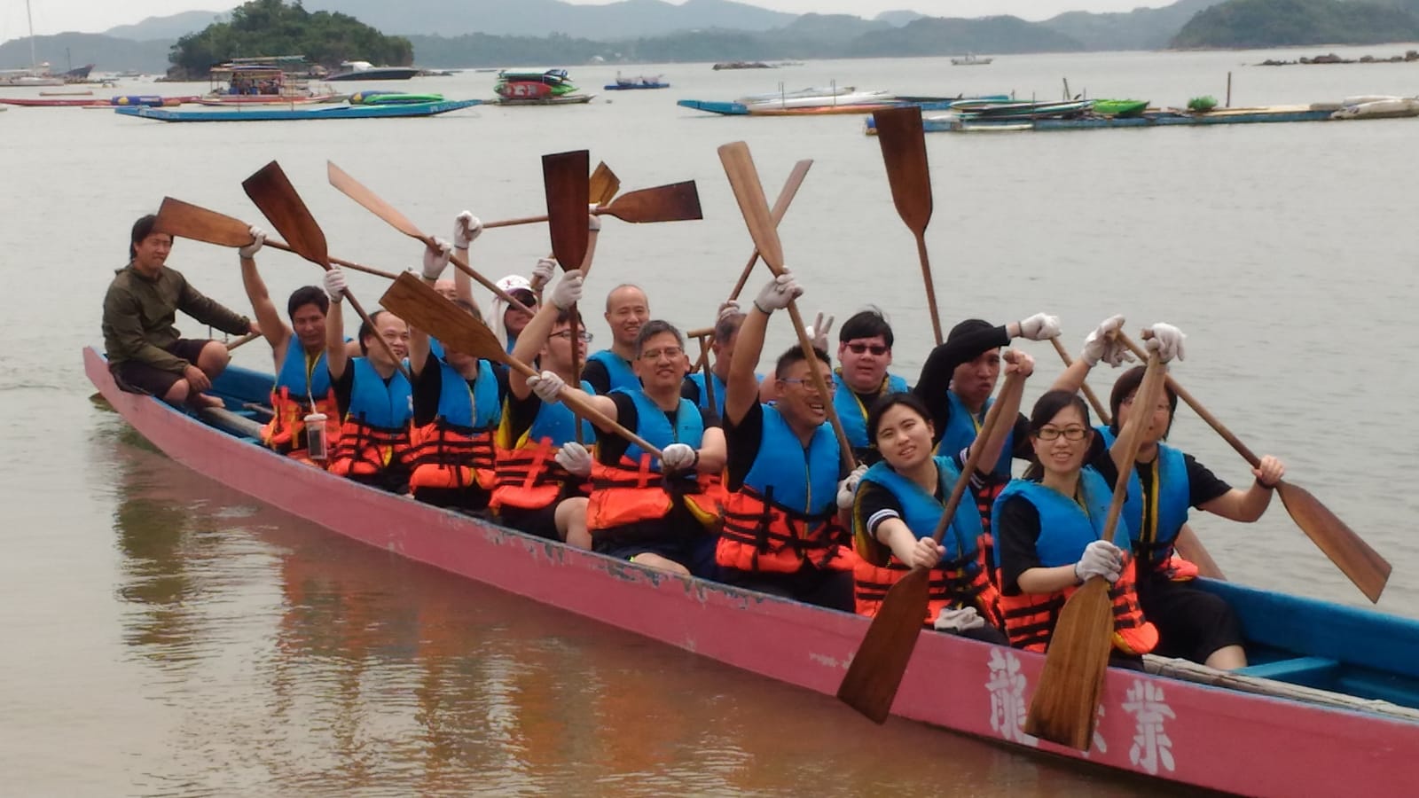 Dragon boats race training