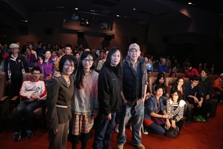 本會行政總裁譚靜儀女士、本片編劇李敏女士、本片導演邱禮濤先生、本片男主角黃秋生先生